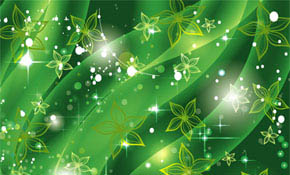 green flower in shinning green